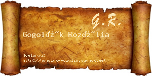 Gogolák Rozália névjegykártya